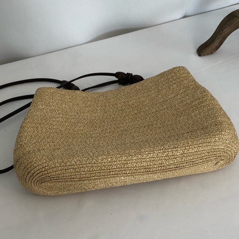 Kim Rogers straw handbag. Wheat color